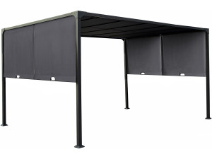 Pergola z rozsuwanym metalowym dachem "Courtenay" - 3 x 4 m - Szara