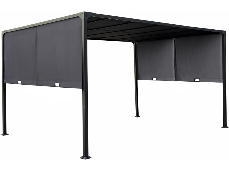 Pergola z rozsuwanym metalowym dachem "Courtenay" - 3 x 4 m - Szara