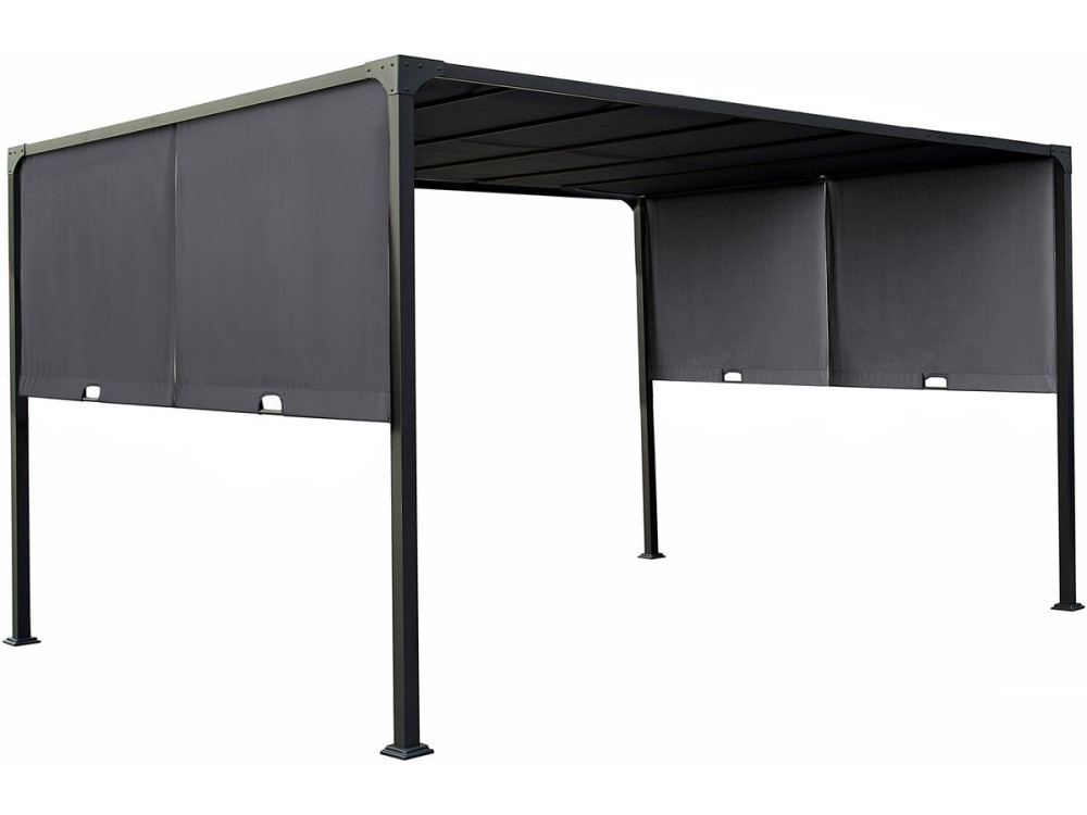 Pergola z rozsuwanym metalowym dachem "Courtenay" - 3 x 4 m - Szara