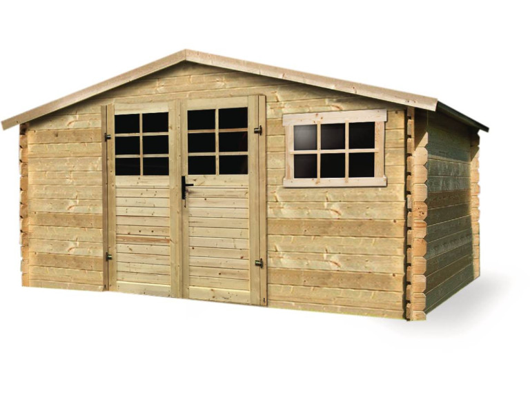 Tradycyjna drewniana szopa ogrodowa - 11,56 m2 - 388 x 298 x 218 cm - 28 mm