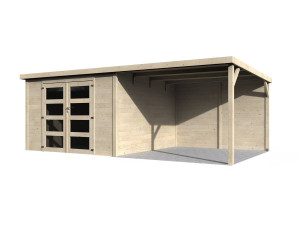 Drewniana szopa ogrodowa "Delices" z nadstawką - 17,44 m² - 5,71 x 3,05 x 2,02 m - 28 mm