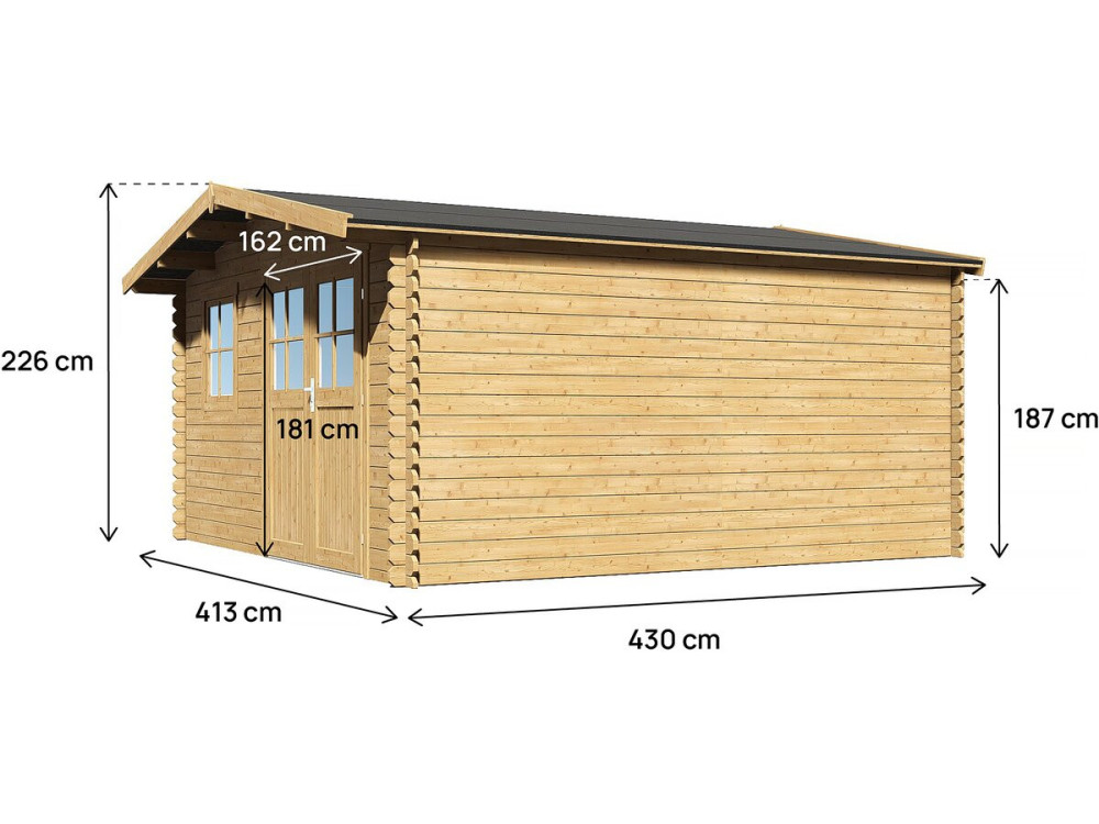 Drewniana szopa ogrodowa "Belval" - 18,75 m² - 28 mm