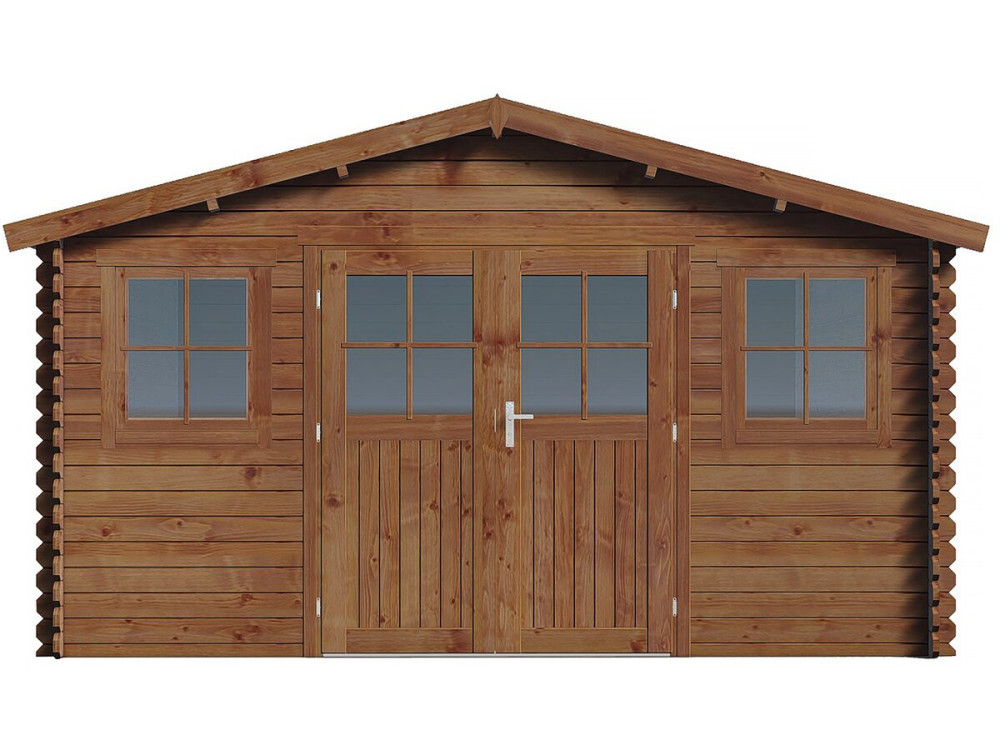 Szopa ogrodowa "Lormont" z brązowego drewna poddanego obróbce w autoklawie - 21,2 m² - 28 mm