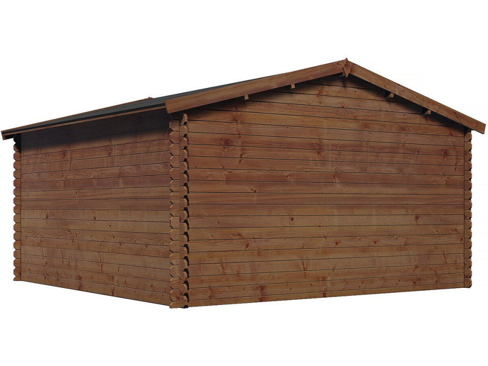 Szopa ogrodowa "Lormont" z brązowego drewna poddanego obróbce w autoklawie - 21,2 m² - 28 mm