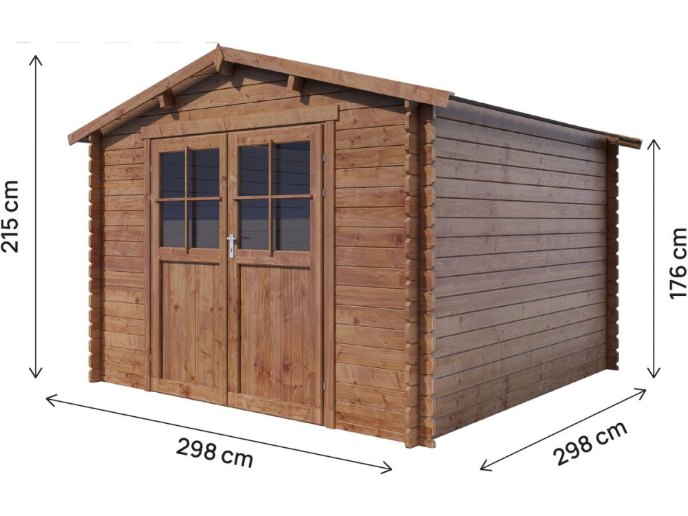 Drewniana szopa ogrodowa "Willow" - 9,3 m² - 28 mm - Brązowy