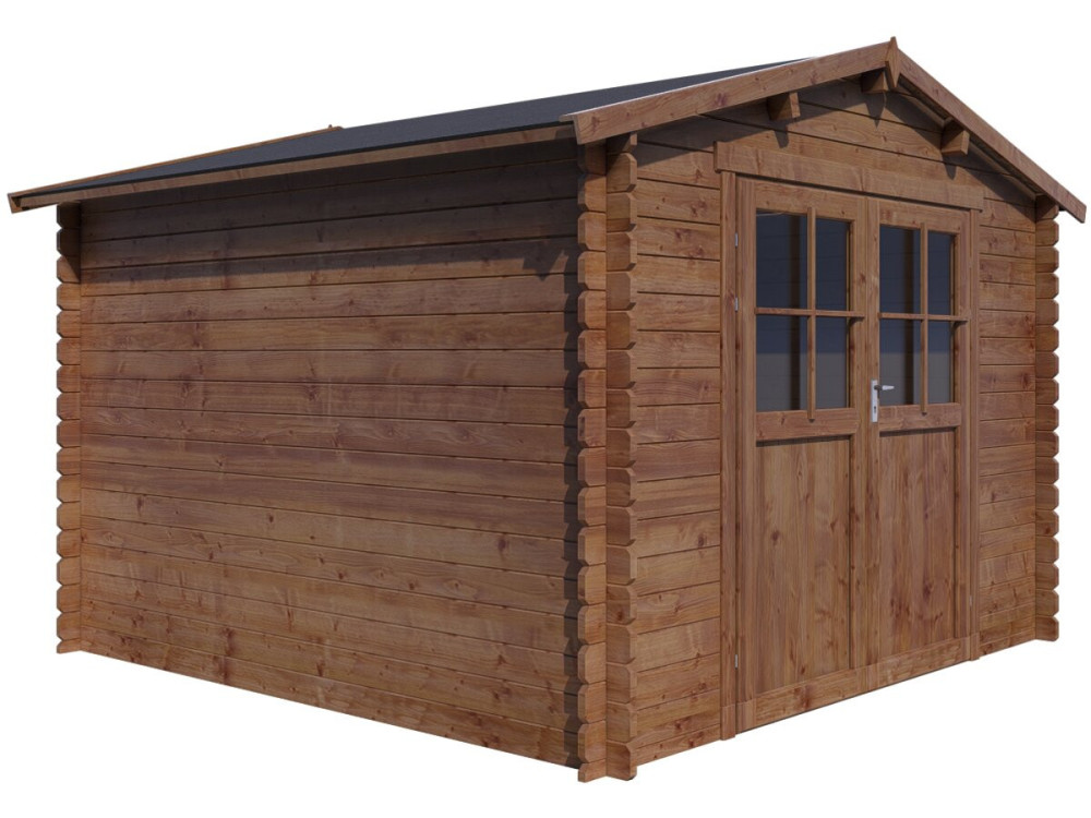 Drewniana szopa ogrodowa "Willow" - 9,3 m² - 28 mm - Brązowy