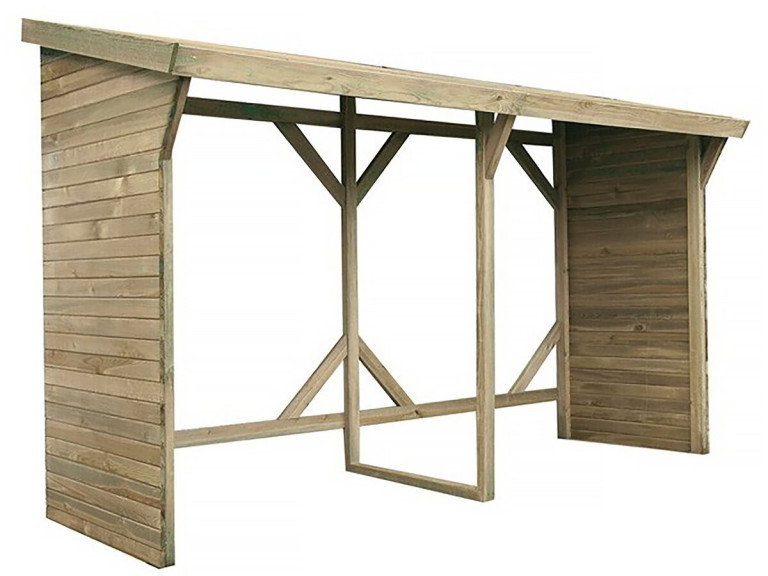 Szopa na drewno opałowe - 2,5 m² - 2,78 x 0,90 x 1,85 m- 5 słupów