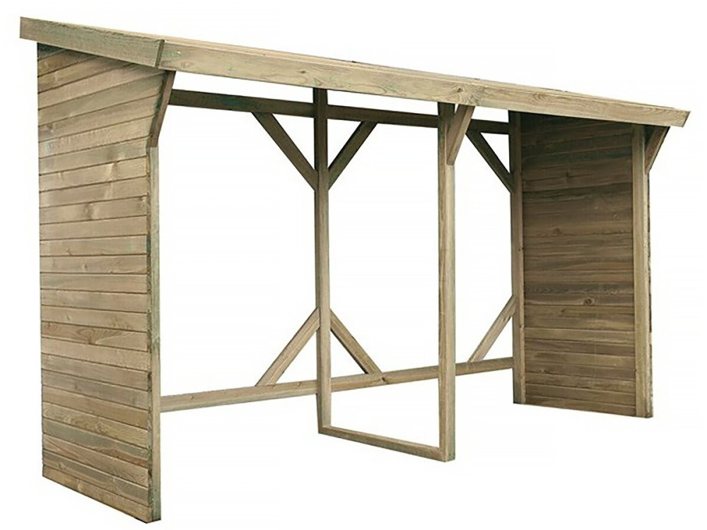 Szopa na drewno opałowe - 2,5 m² - 2,78 x 0,90 x 1,85 m- 5 słupów