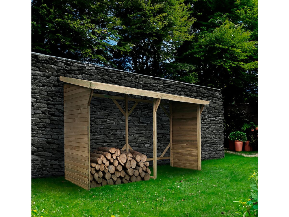 Szopa na drewno opałowe - 2,5 m² - 2,78 x 0,90 x 1,85 m- 5 słupów