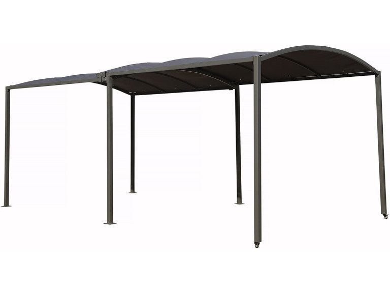Rozkładana metalowa wiata samochodowa "Mathis" - 303/566 x 295 x 240 cm - Antracyt