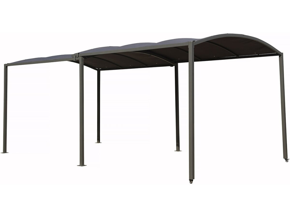 Rozkładana metalowa wiata samochodowa "Mathis" - 303/566 x 295 x 240 cm - Antracyt