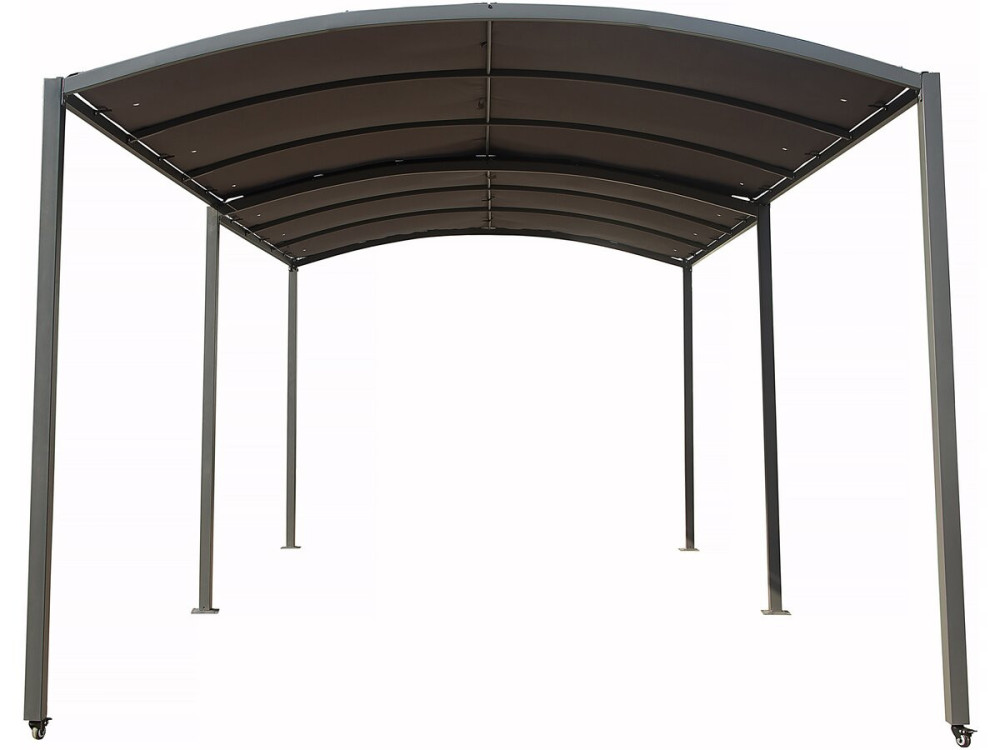 Rozkładana metalowa wiata samochodowa "Mathis" - 303/566 x 295 x 240 cm - Antracyt