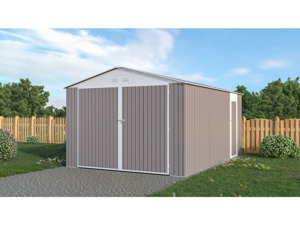 Garaż metalowy „Nevada” z drzwiami wahadłowymi - 15,36 m²