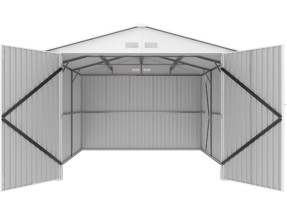 Garaż metalowy „Nevada” z drzwiami wahadłowymi - 15,36 m²