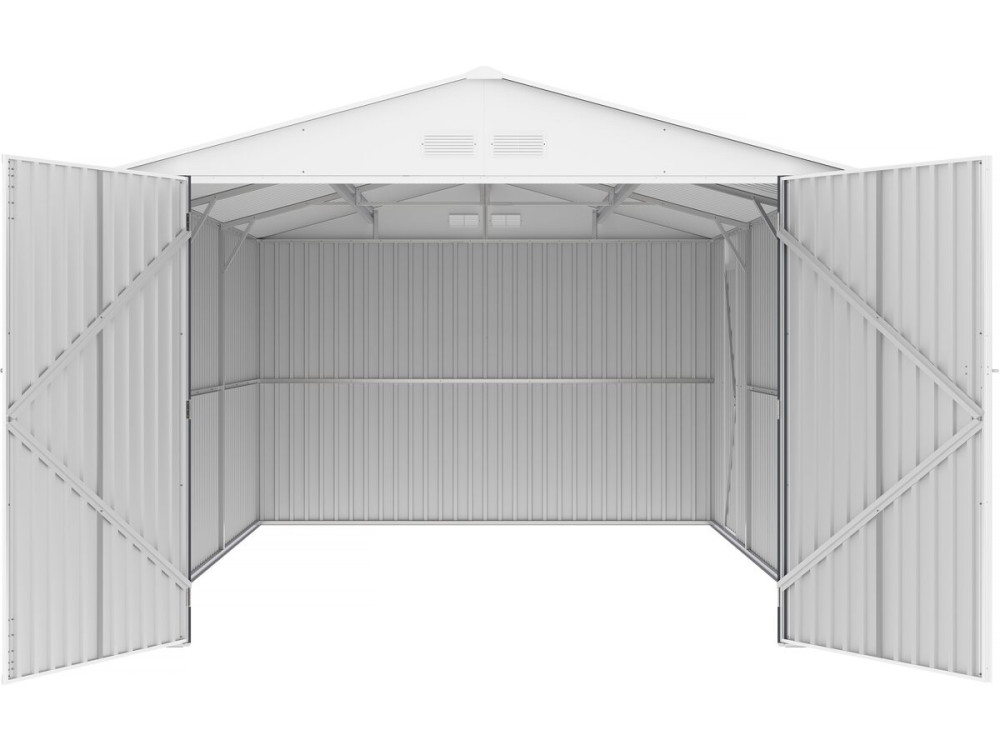 Garaż metalowy "Houston" - 18,56 m² z rynną - antracytowy
