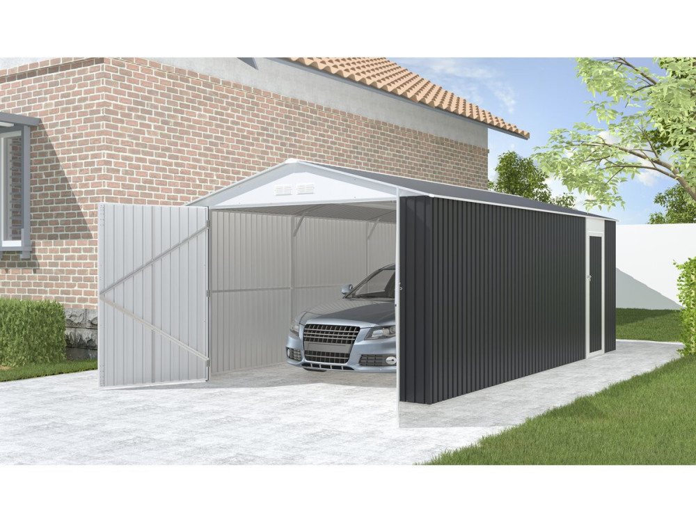 Garaz metalowy „Houston” 18,56m² - Antracyt