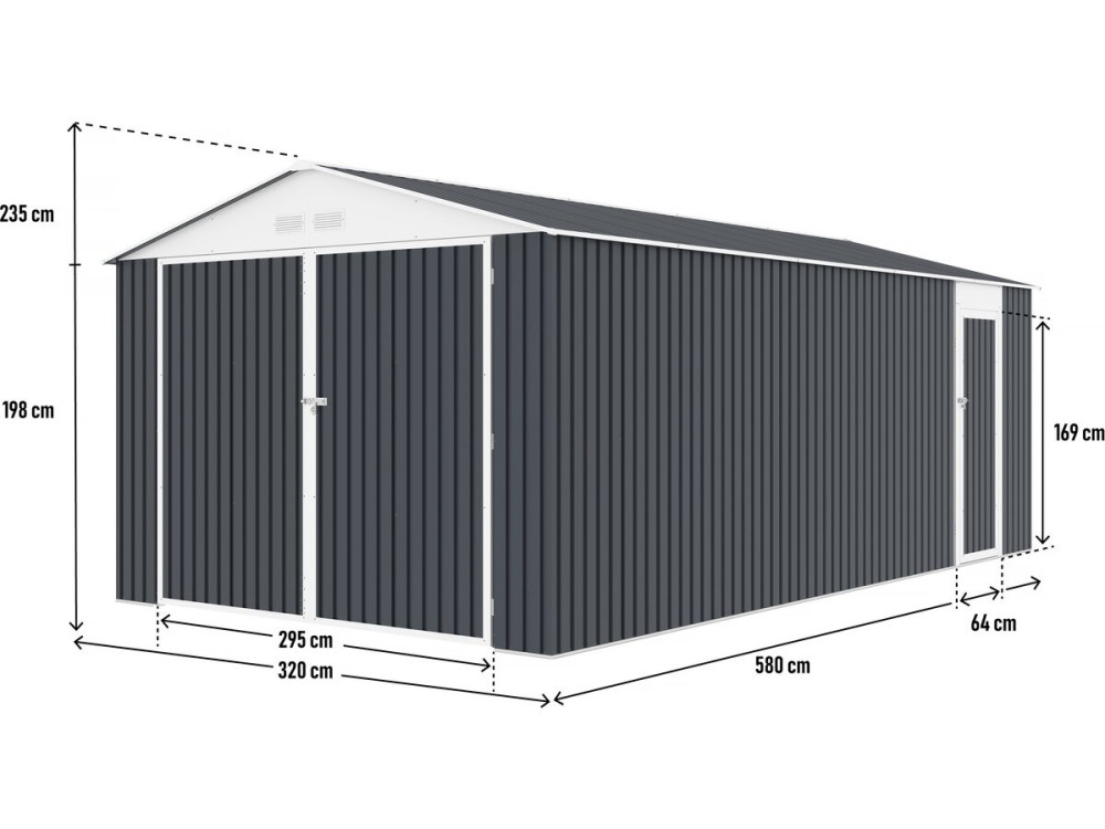 Garaz metalowy „Houston” 18,56m² - Antracyt