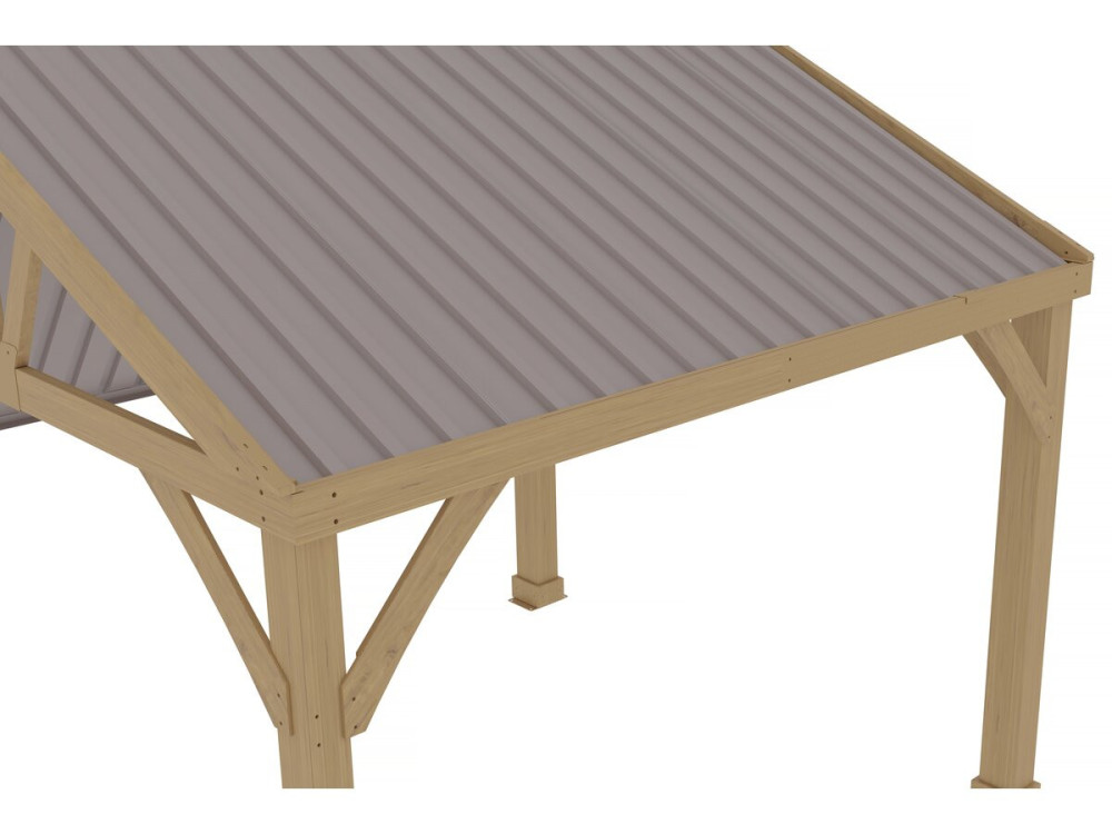 Zestaw 12 paneli okładzinowych "Atlanta" ze stali ocynkowanej - 129 x 42 cm - Taupe