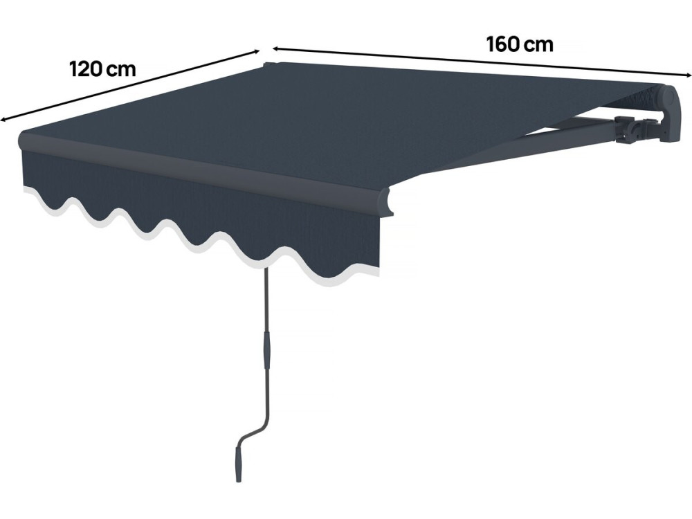 Markiza aluminiowa "Ombra 1" - 160 x 120 cm - Szara