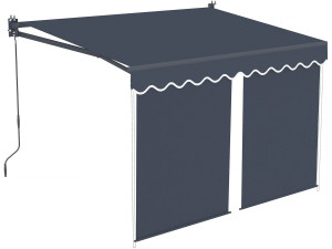 Markiza "Shadow" z aluminiową falbaną 2 x 3 m - antracytowa szarość