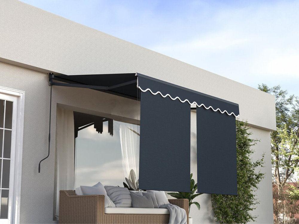 Markiza "Shadow" z aluminiową falbaną 2 x 3 m - antracytowa szarość