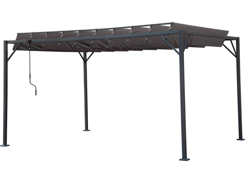 Pergola bioclimatique en tissu "Lodge" 3 x 4 m - antracytowa