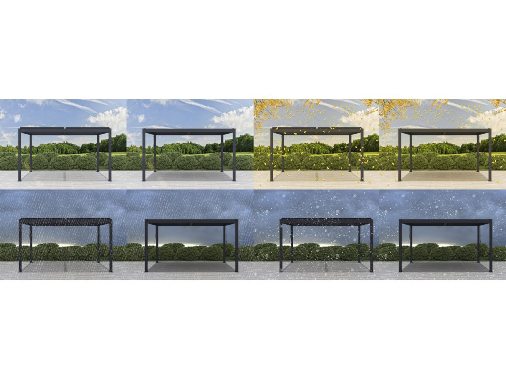 Aluminiowa pergola bioklimatyczna "Windsor" - 3 x 4 m - Antracyt