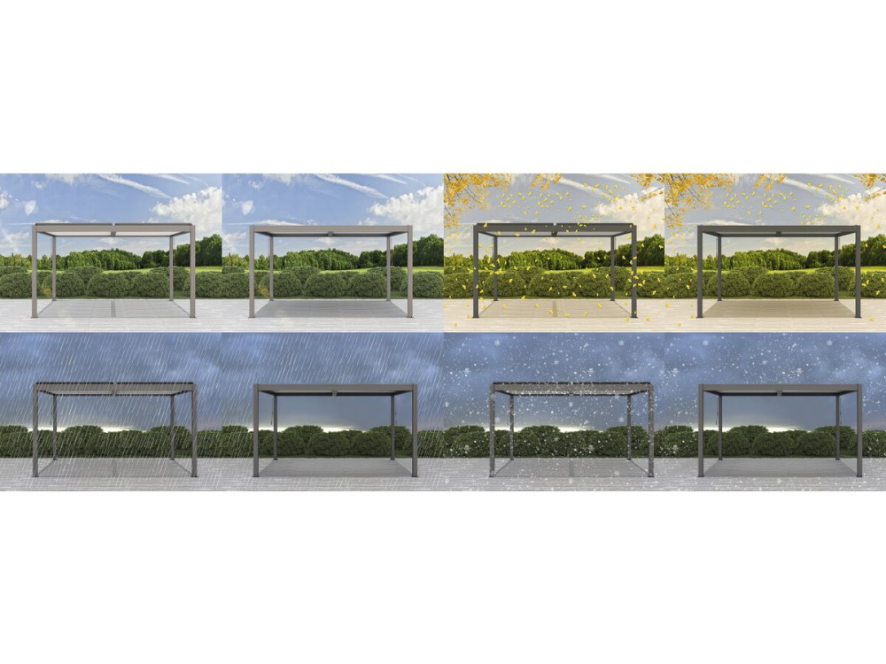 Pergola bioklimatyczna "Windsor" - 3 x 4 m - Taupe