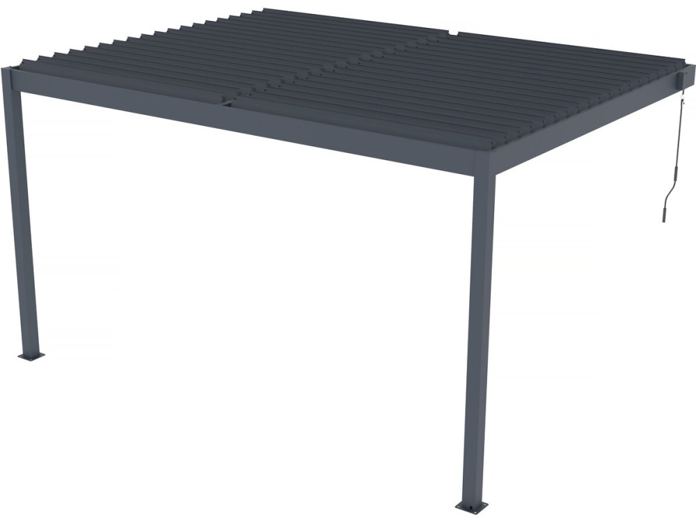 Pergola aluminiowa typu „Windsor” – antracytowo-szara – 3 x 4 m