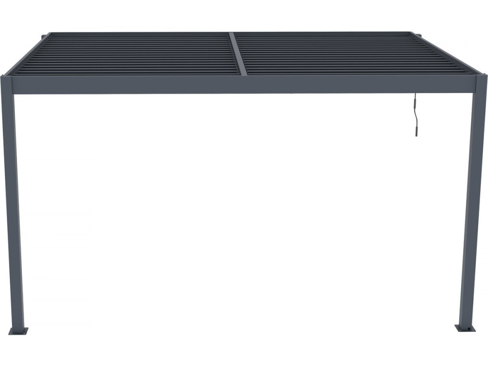 Pergola aluminiowa typu „Windsor” – antracytowo-szara – 3 x 4 m