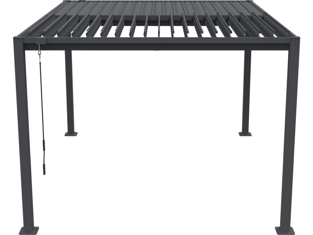 Pergola bioklimatyczna "Howard" z zasłoną i moskitierą - 3 x 4 m - Szary