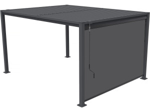 Pergola bioklimatyczna "Howard" z markizą ze stali ocynkowanej - 3 x 4 m - Szara