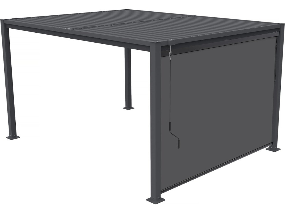 Pergola bioklimatyczna "Howard" z markizą ze stali ocynkowanej - 3 x 4 m - Szara