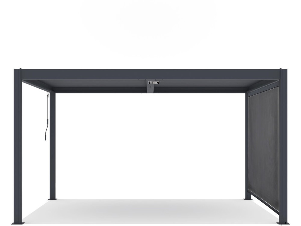 Pergola bioklimatyczna "Windsor premium" z oświetleniem i aluminiową markizą - 3 x 4 m - Szary