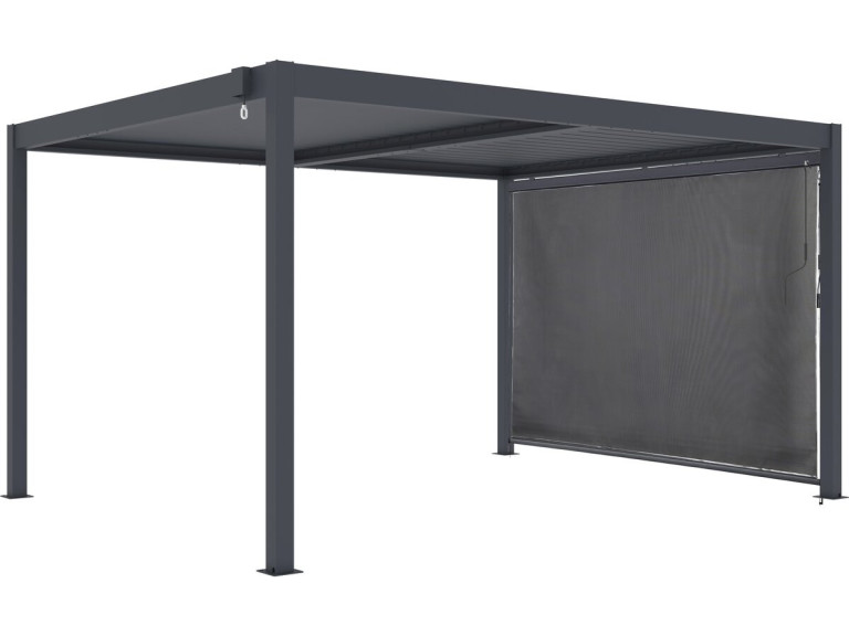Pergola bioklimatyczna "Windsor" z aluminiową markizą - 3 x 4 m - Szary