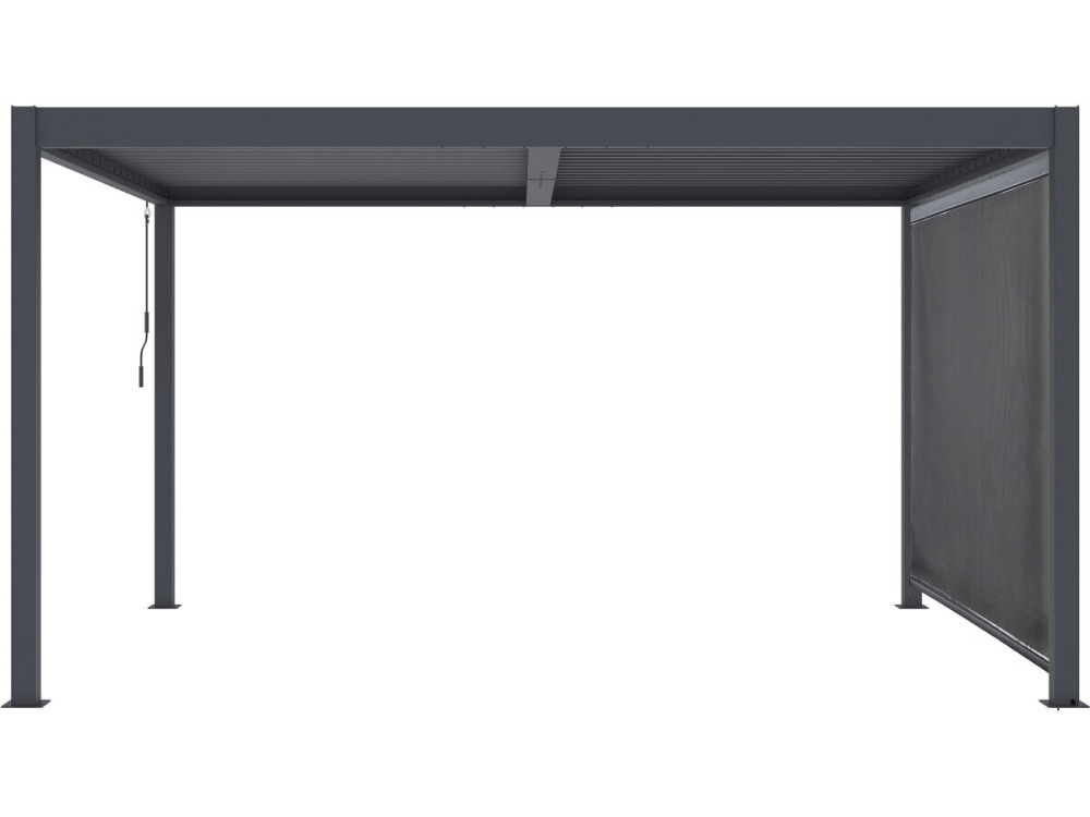 Pergola bioklimatyczna "Windsor" z aluminiową markizą - 3 x 4 m - Szary