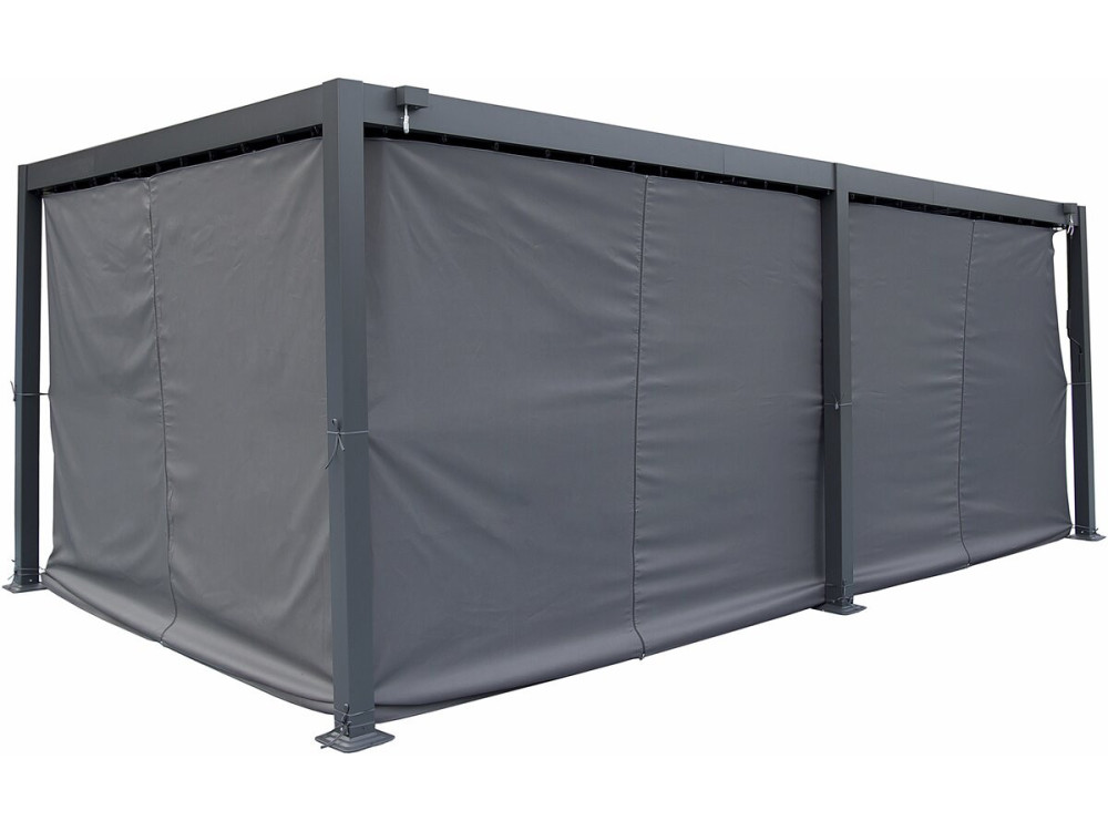 Kurtyna "Kensington" do bioklimatycznej pergoli - 3 x 6 m - Szara