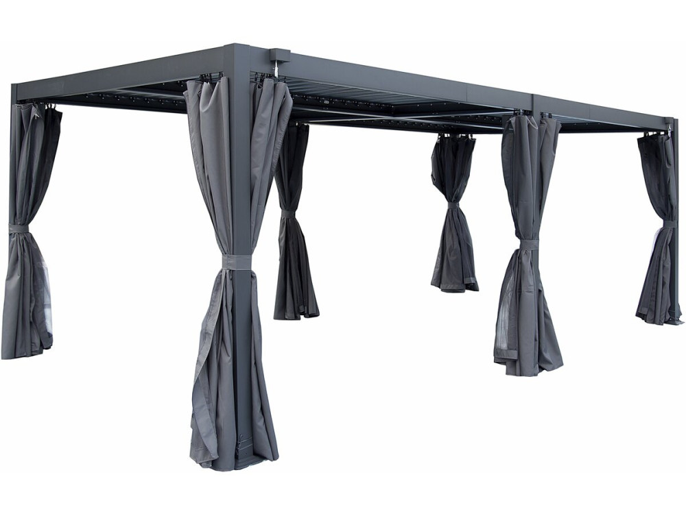Kurtyna "Kensington" do bioklimatycznej pergoli - 3 x 6 m - Szara