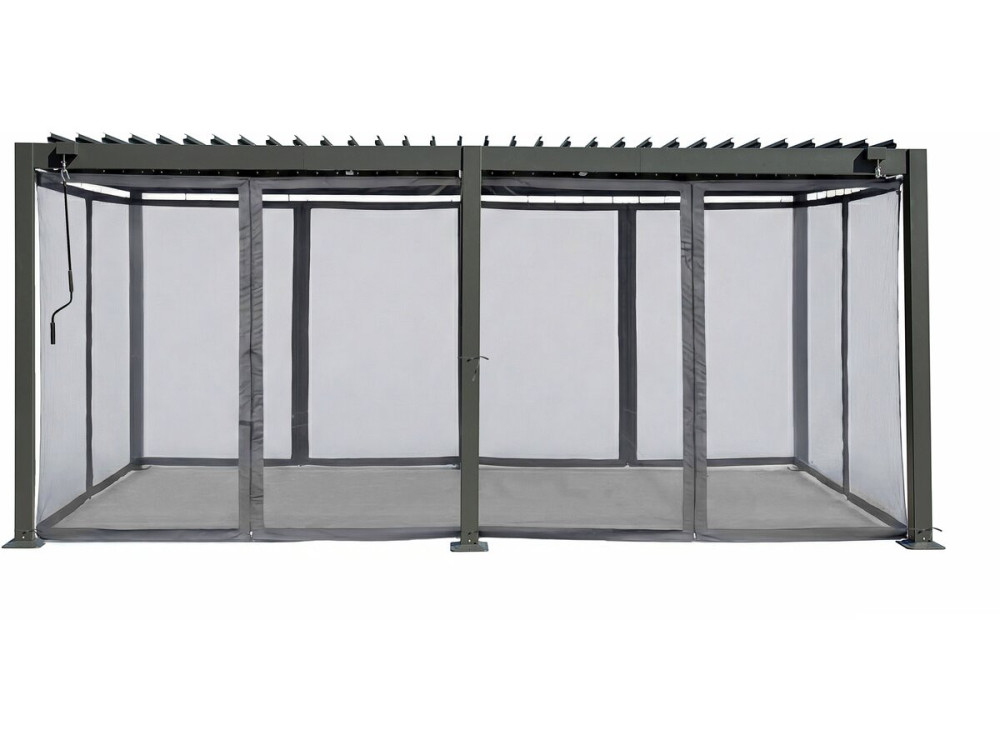 Kurtyna "Kensington" do bioklimatycznej pergoli - 3 x 5 m - Szara