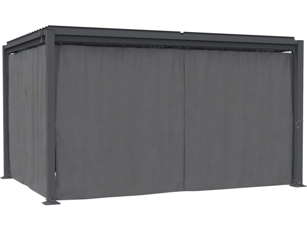 Zasłona "Howard" + moskitiera do bioklimatycznej pergoli - 3 x 4 m - Szary