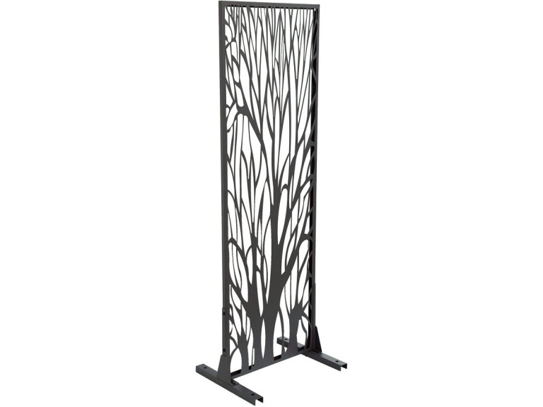 Dekoracyjne ogrodzenie metalowe „Drzewo” 50 x 150 cm - Antracyt