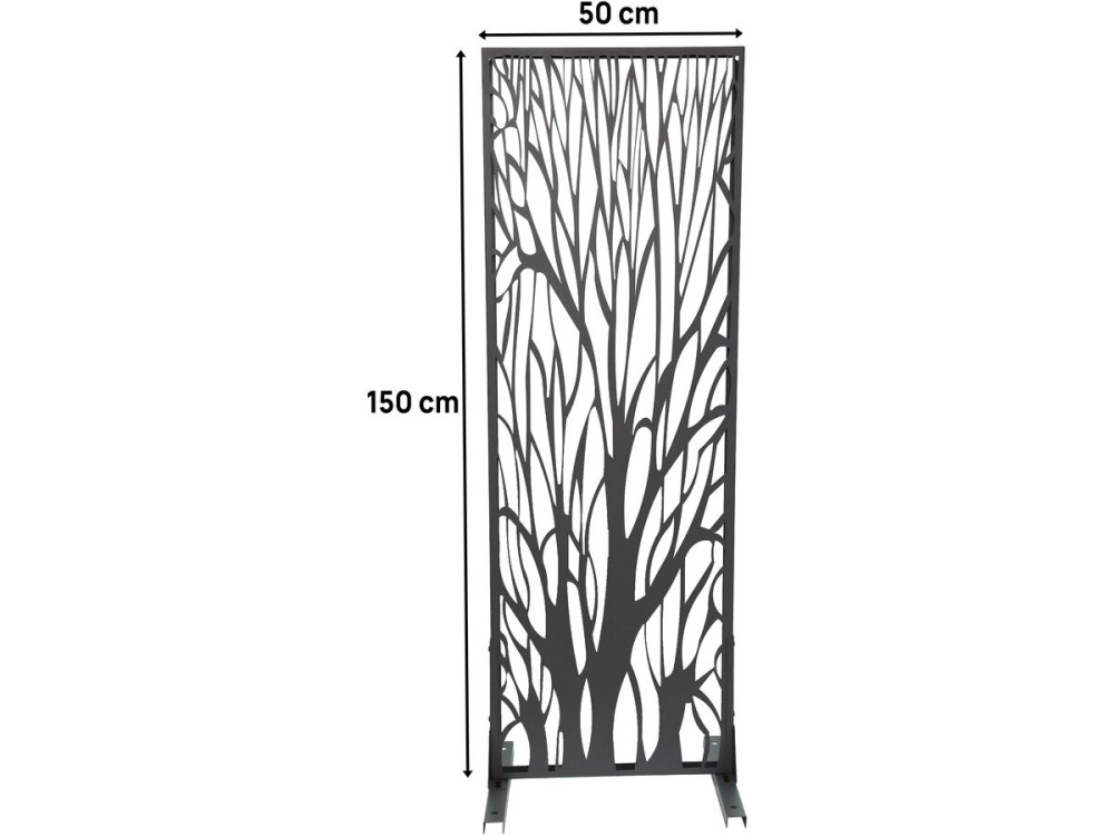 Dekoracyjne ogrodzenie metalowe „Drzewo” 50 x 150 cm - Antracyt