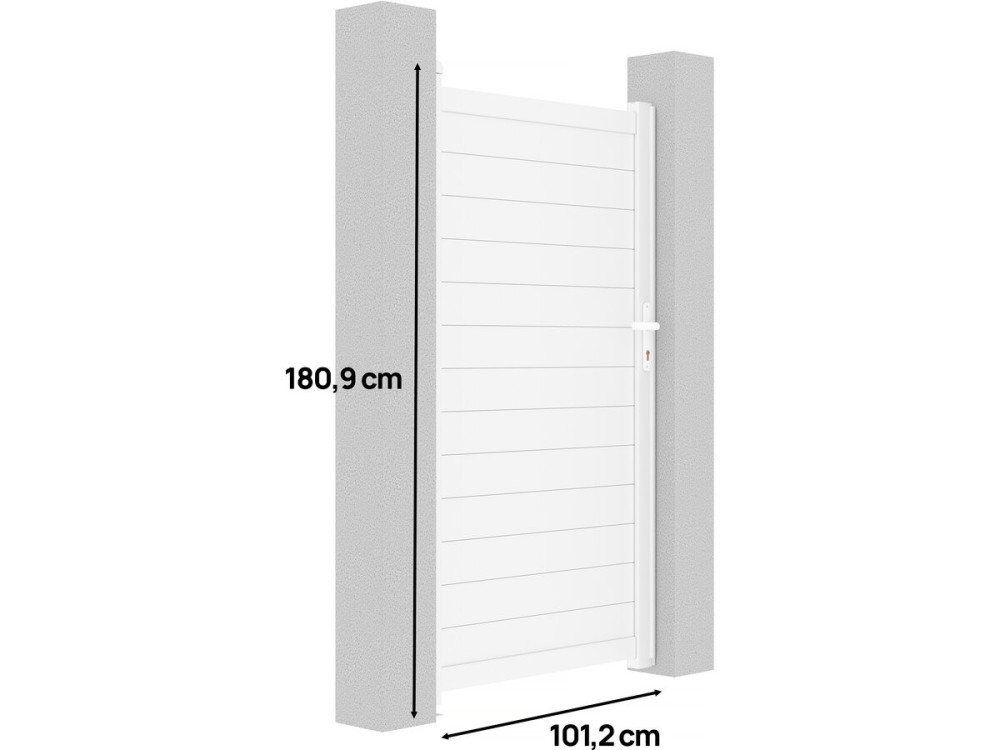 Brama aluminiowa "Eric" - 101.2 x 180.9 cm - Biała