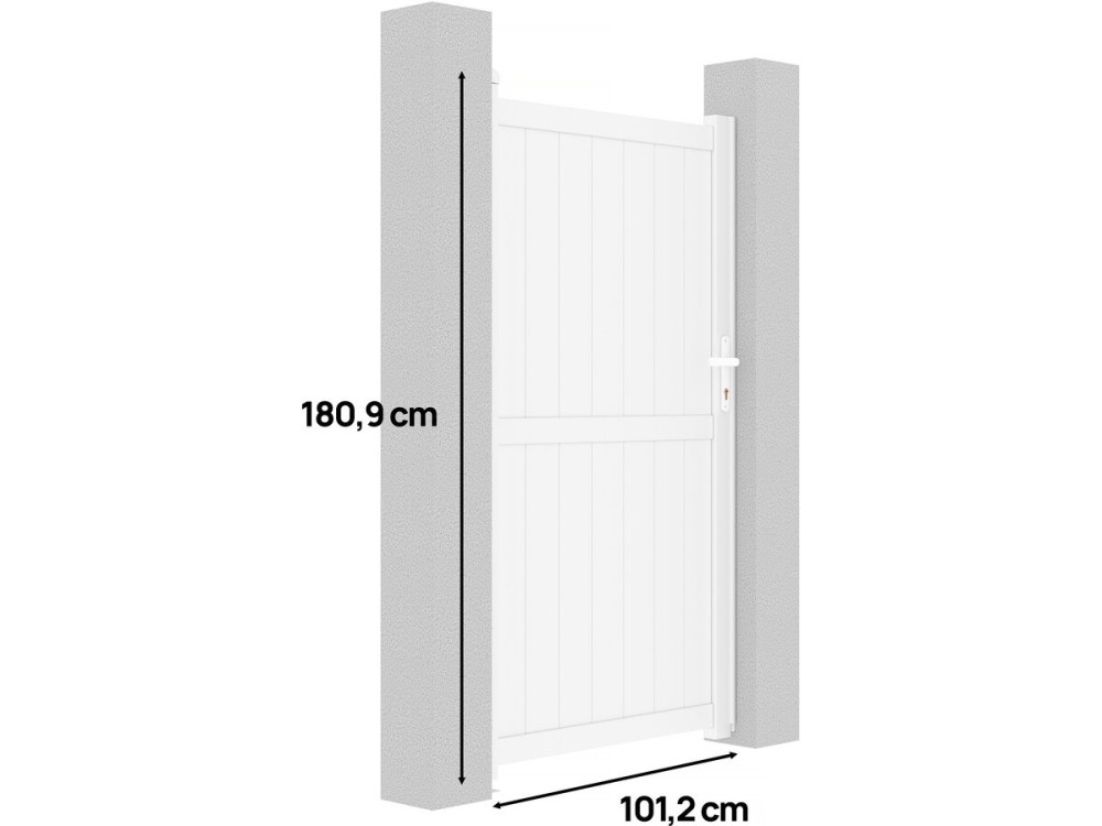 Brama aluminiowa "Lola" - 101.2 x 180.9 cm - Biała
