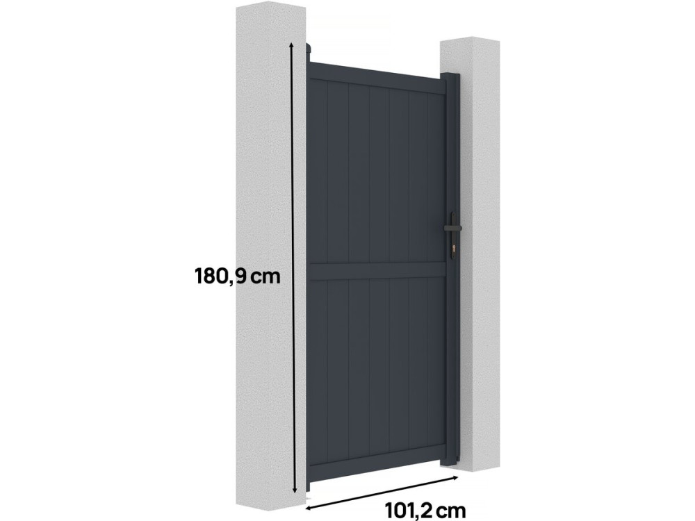 Brama aluminiowa "Maurice" - 101.2 x 180.9 cm - Szara