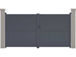 Brama aluminiowa "Maurice" - 349.5 x 180.9 cm - Szara