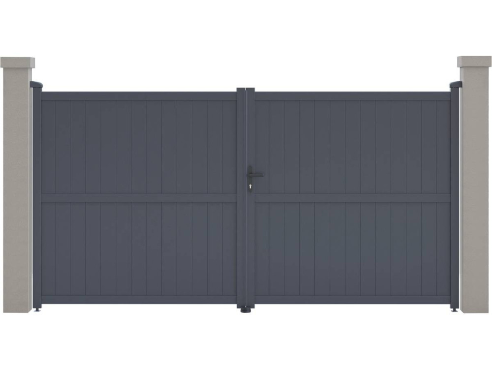 Brama aluminiowa "Maurice" - 349.5 x 180.9 cm - Szara
