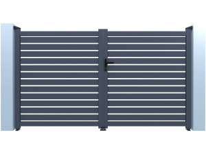Brama aluminiowa półażurowa "Julien" - 300 x 140 cm - Szara