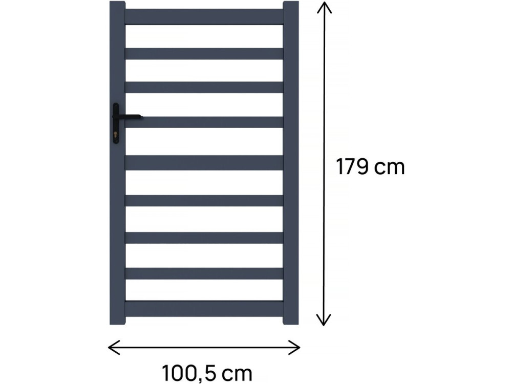 Brama aluminiowa ażurowa "Marius" - 100 x 180 cm - Szara