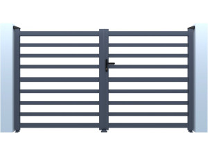Brama aluminiowa ażurowa "Martin" - 340 x 180 cm - Szara